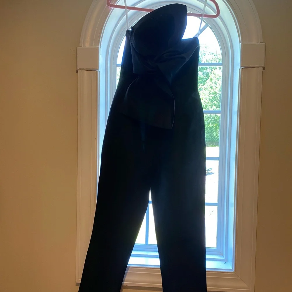 Alexia Maria Silk Faille Twisted Bow Jumpsuit. Size 4. Retail $706 - Picture 12 of 12